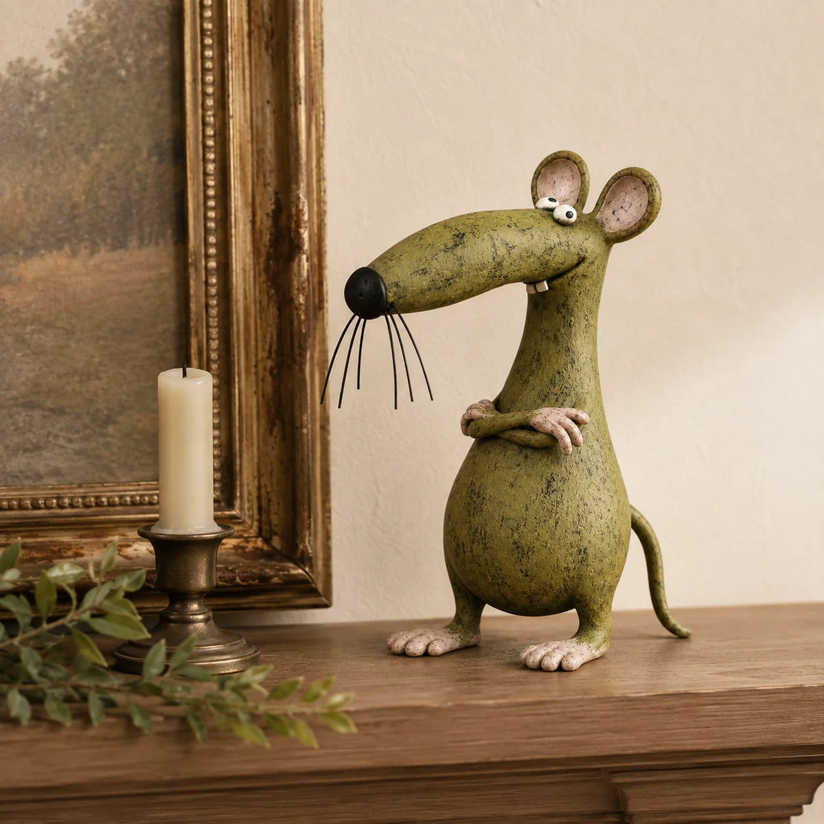 WhimsyTales – Vintage Cat & Mouse Figurine