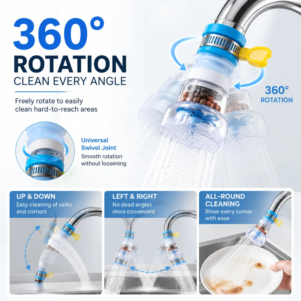 💧 AquaFlex – 360° Faucet Filter Set