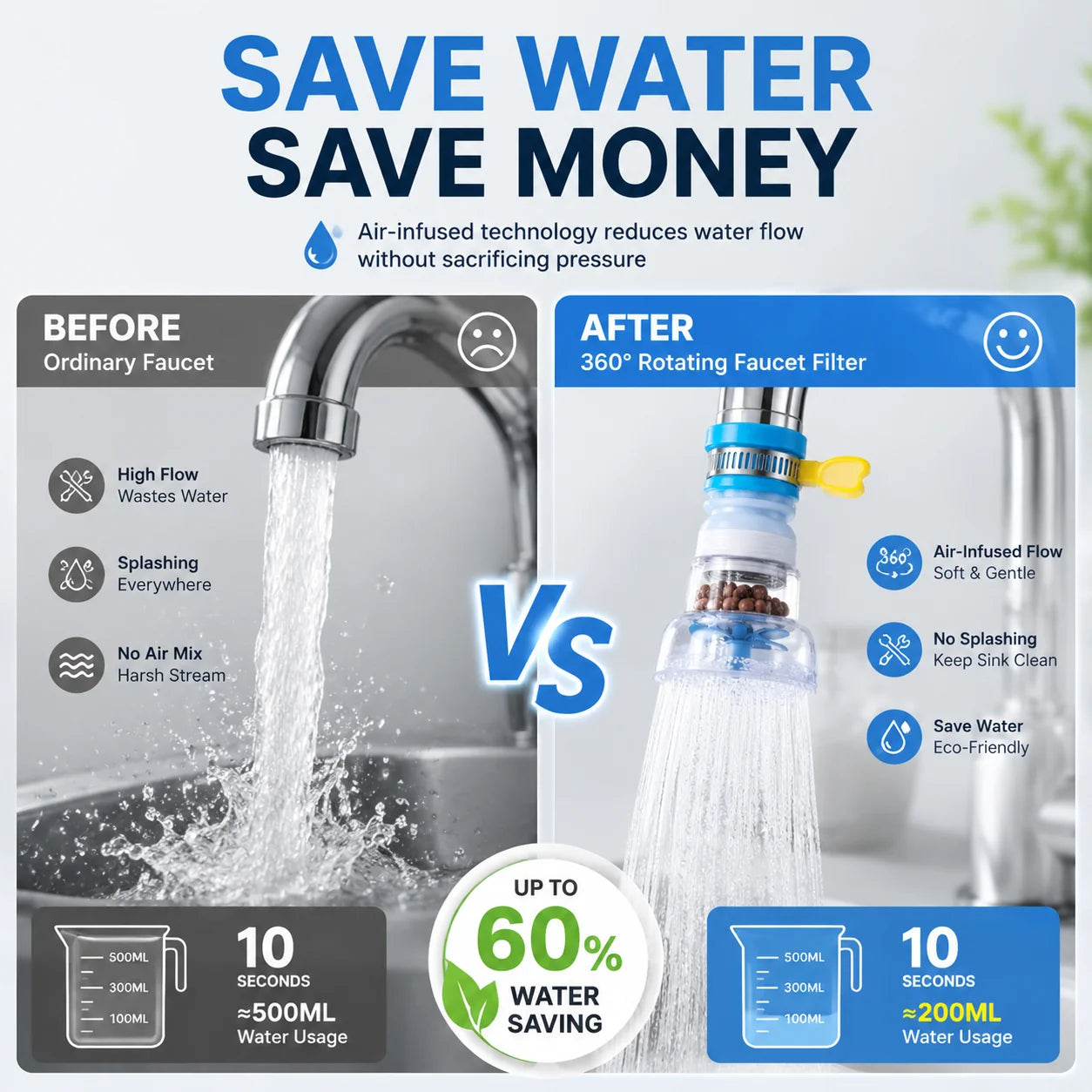 💧 AquaFlex – 360° Faucet Filter Set