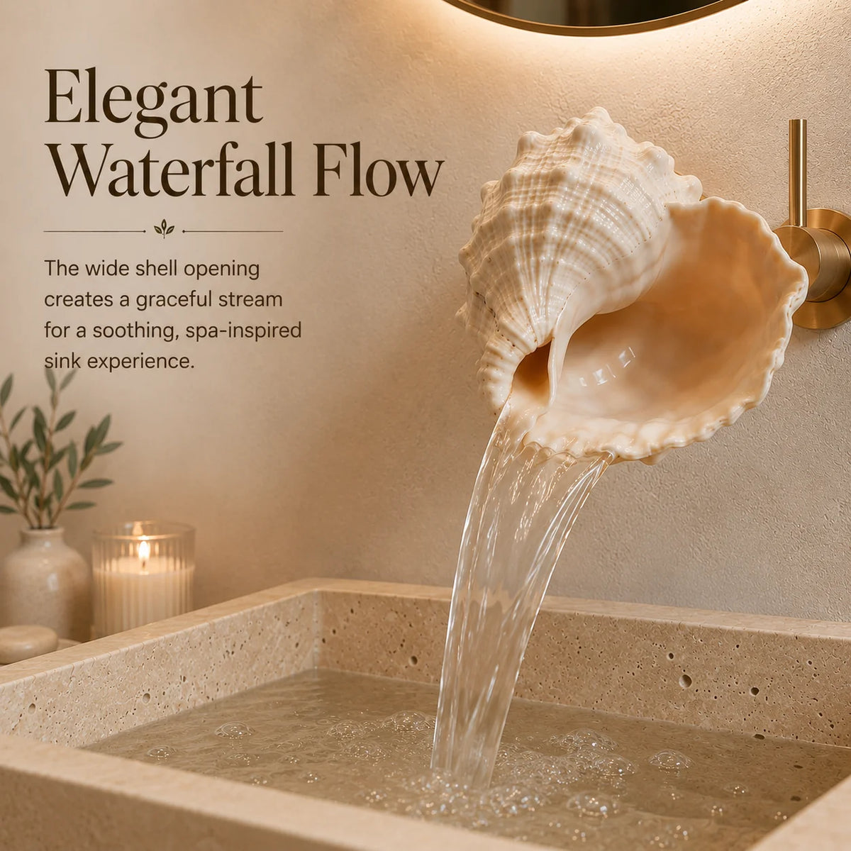 CoastalMuse – Sculptural Waterfall Sink Faucet