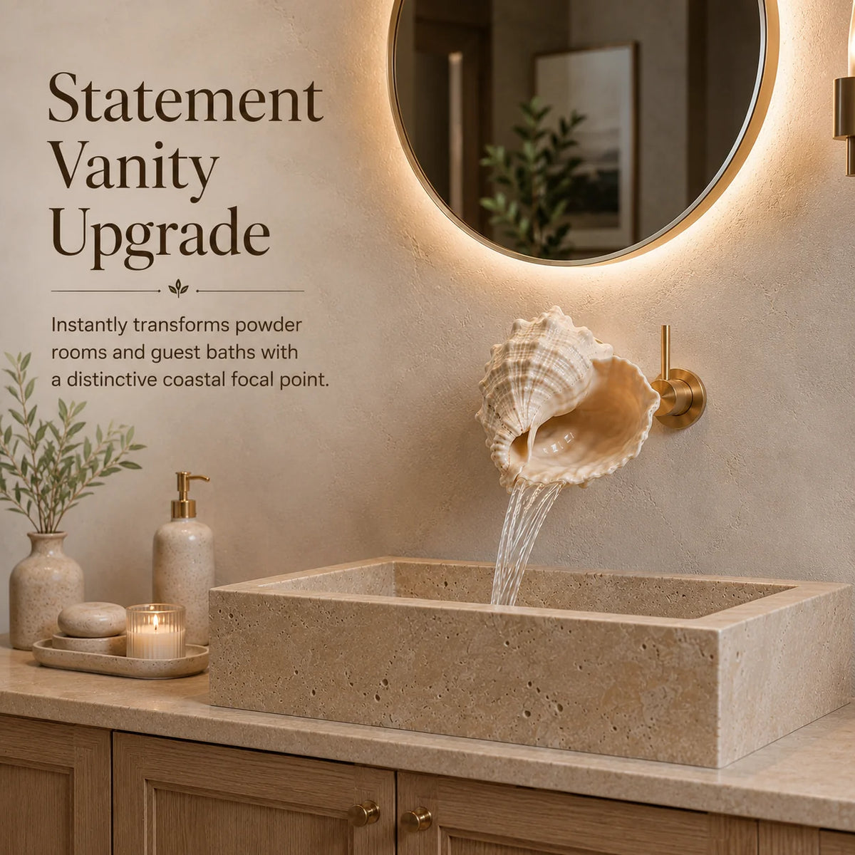 CoastalMuse – Sculptural Waterfall Sink Faucet