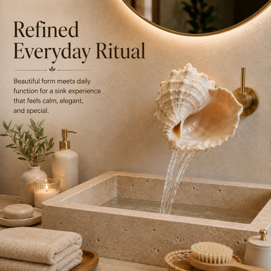 CoastalMuse – Sculptural Waterfall Sink Faucet