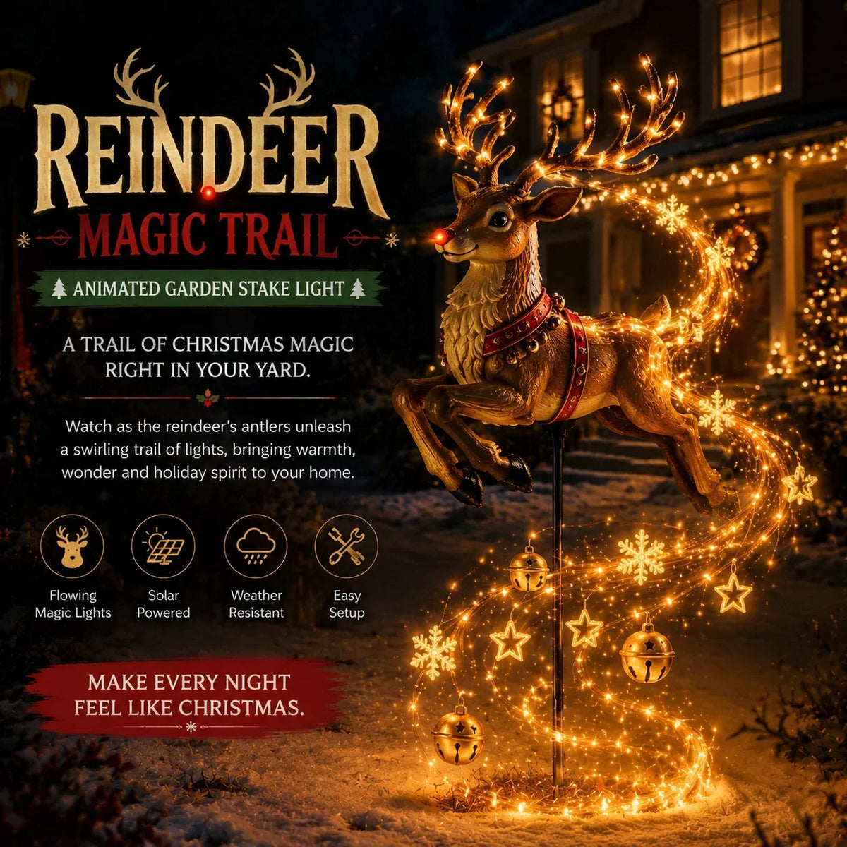 SleighShimmer – Solar-Powered Holiday Garden Ornament