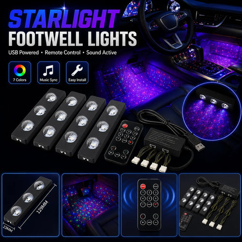 StarAura – 7-Color Car Interior Lighting Kit