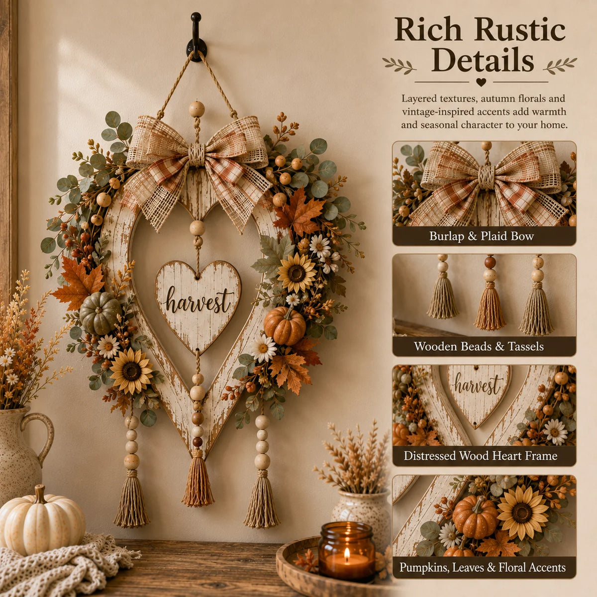 AutumnHeart – Harvest Pumpkin Farmhouse Decor