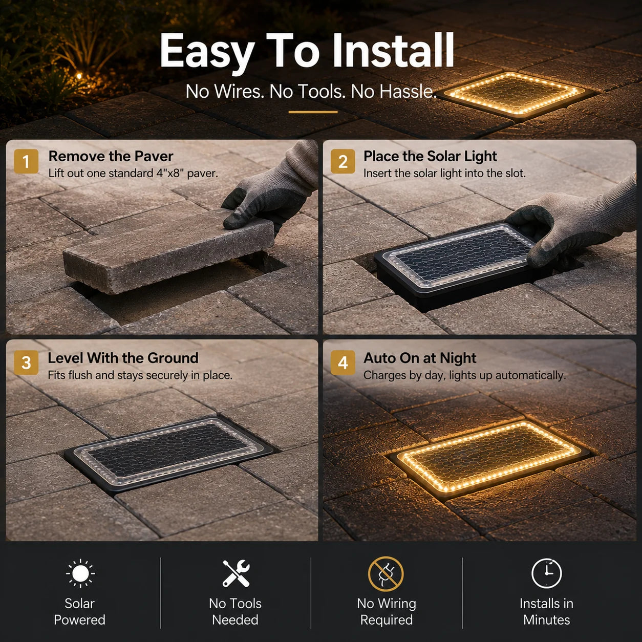 WalkLume – Premium Solar Paver Pathway Lighting