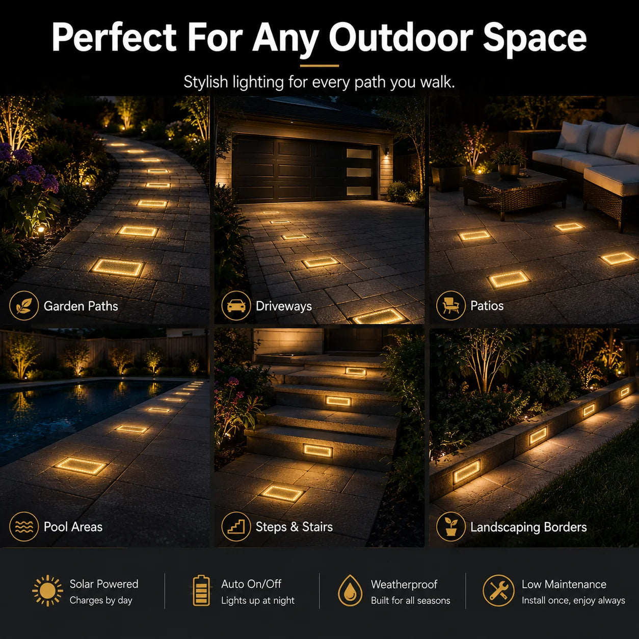 WalkLume – Premium Solar Paver Pathway Lighting