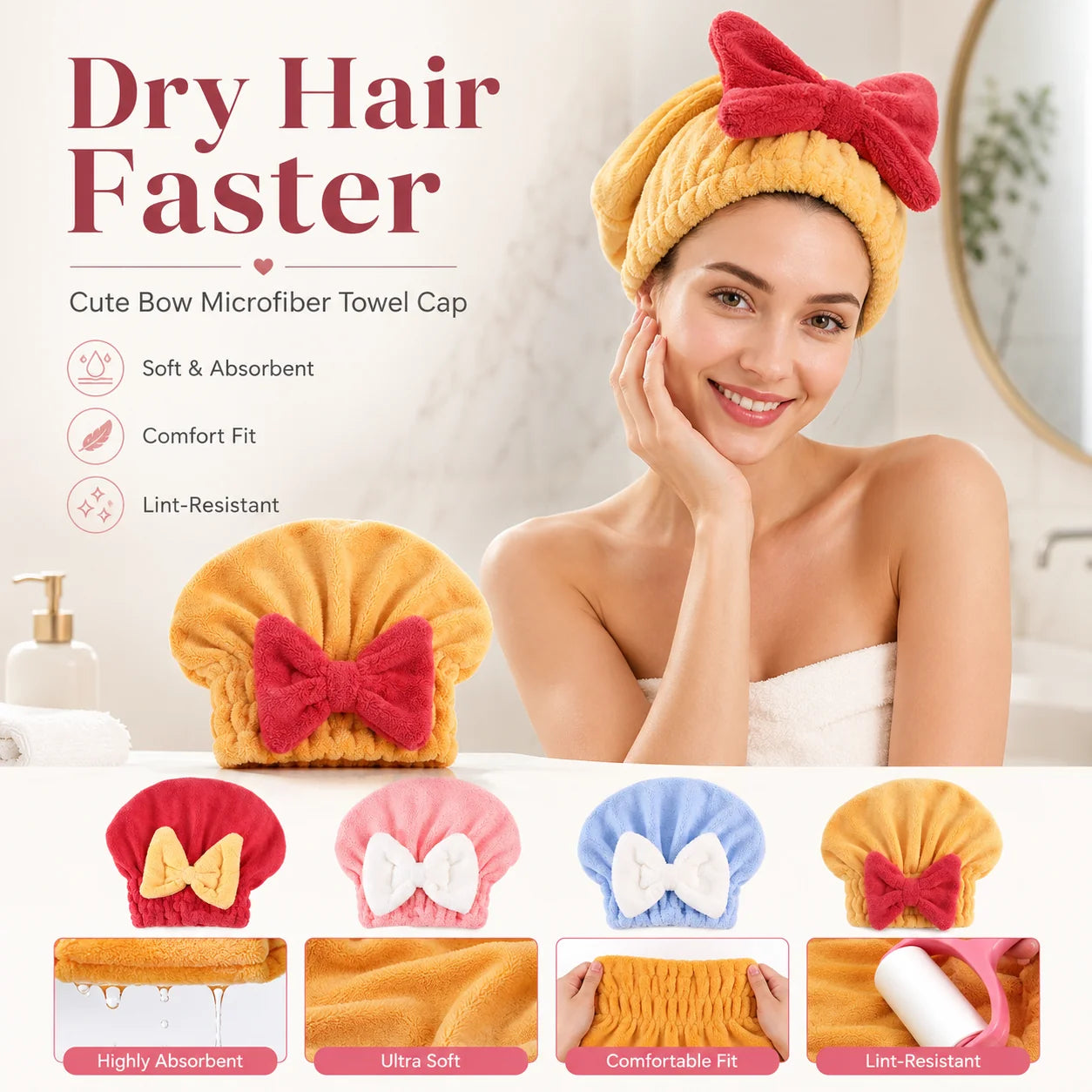 DryLuxe – Ultra Absorbent Microfiber Hair Drying Cap