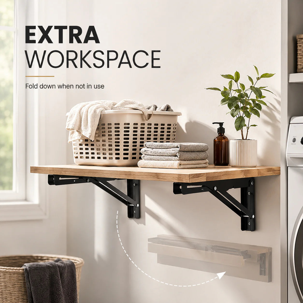 SpaceLift – Heavy Duty Folding Shelf Brackets