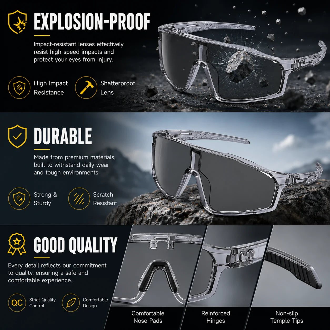 VisionWise – UV400 Photochromic Safety Glasses