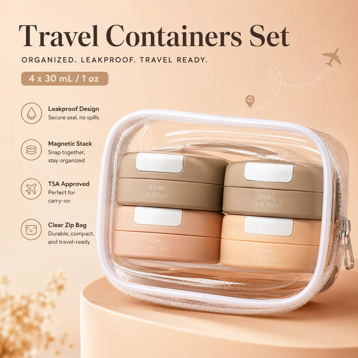 SnapVault – Magnetic Cosmetic Travel Container Set