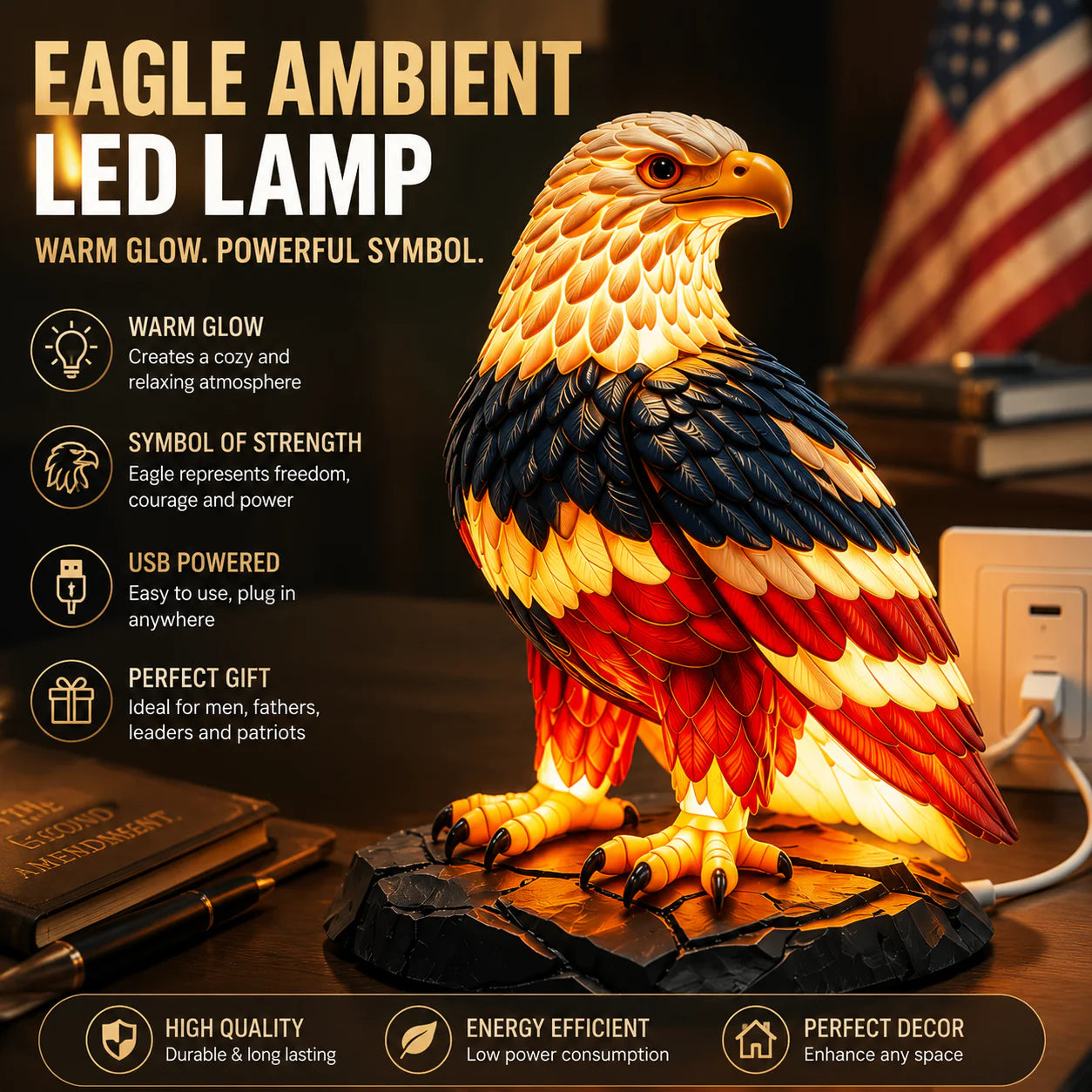 MajestiGlow – USB Powered Eagle Accent Lamp