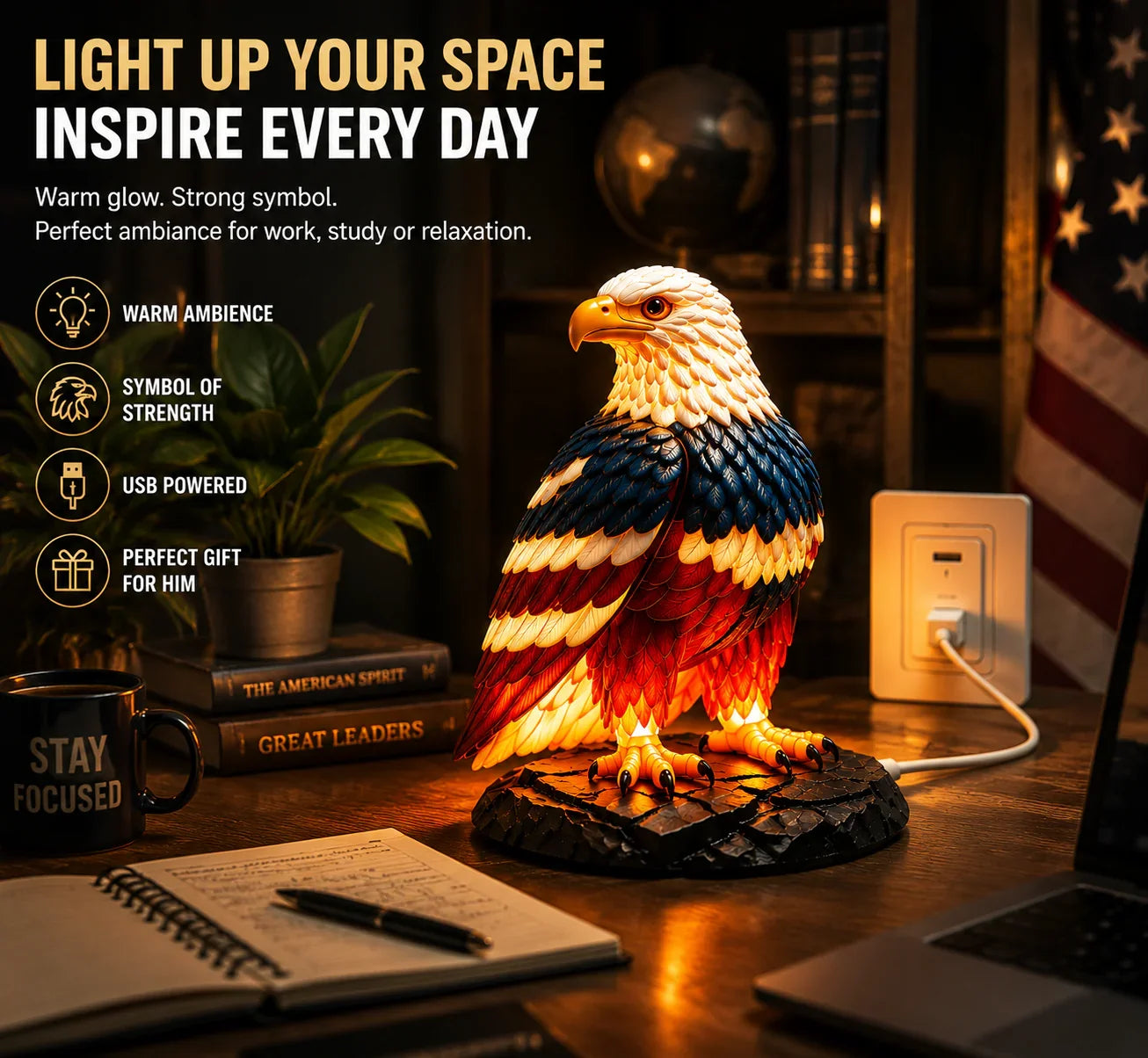 MajestiGlow – USB Powered Eagle Accent Lamp