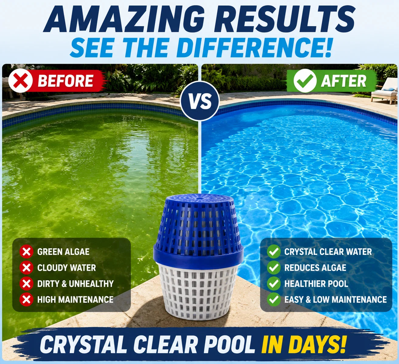 PureFlow – Crystal Clear Pool Water Mineral Cleaner