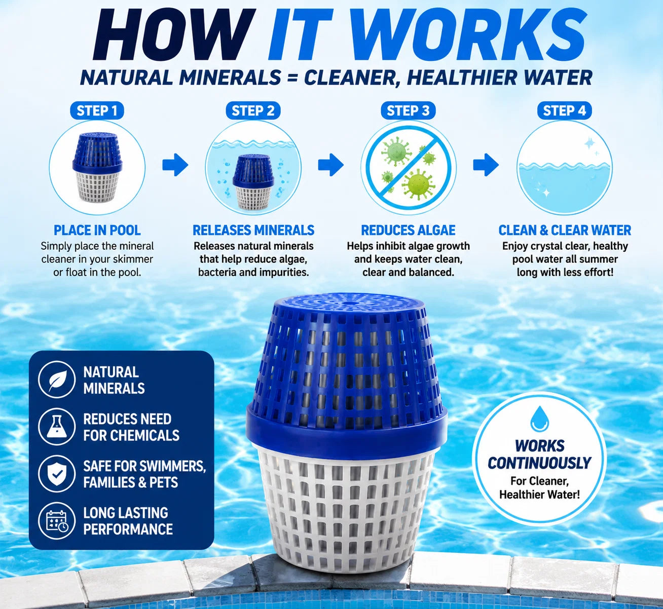 PureFlow – Crystal Clear Pool Water Mineral Cleaner