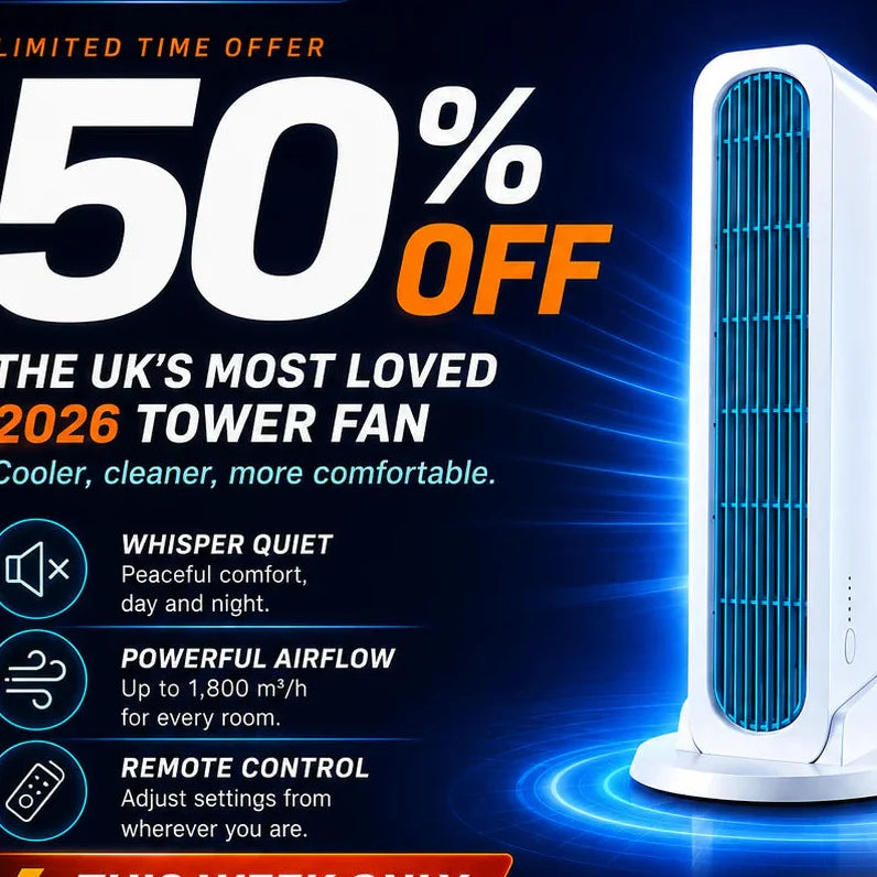 AeroCool – Fast Cooling Dual-Position Tower Fan