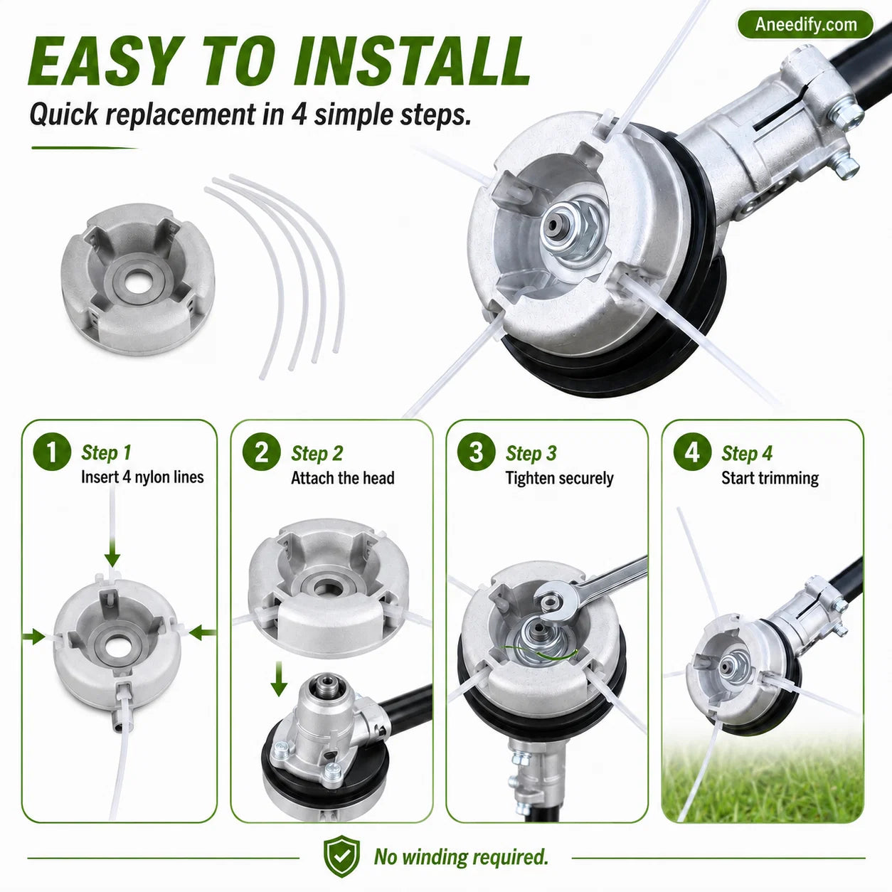 TrimForce – Aluminum 4-Line Trimmer Head