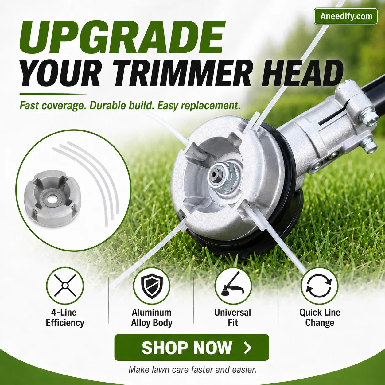 TrimForce – Aluminum 4-Line Trimmer Head