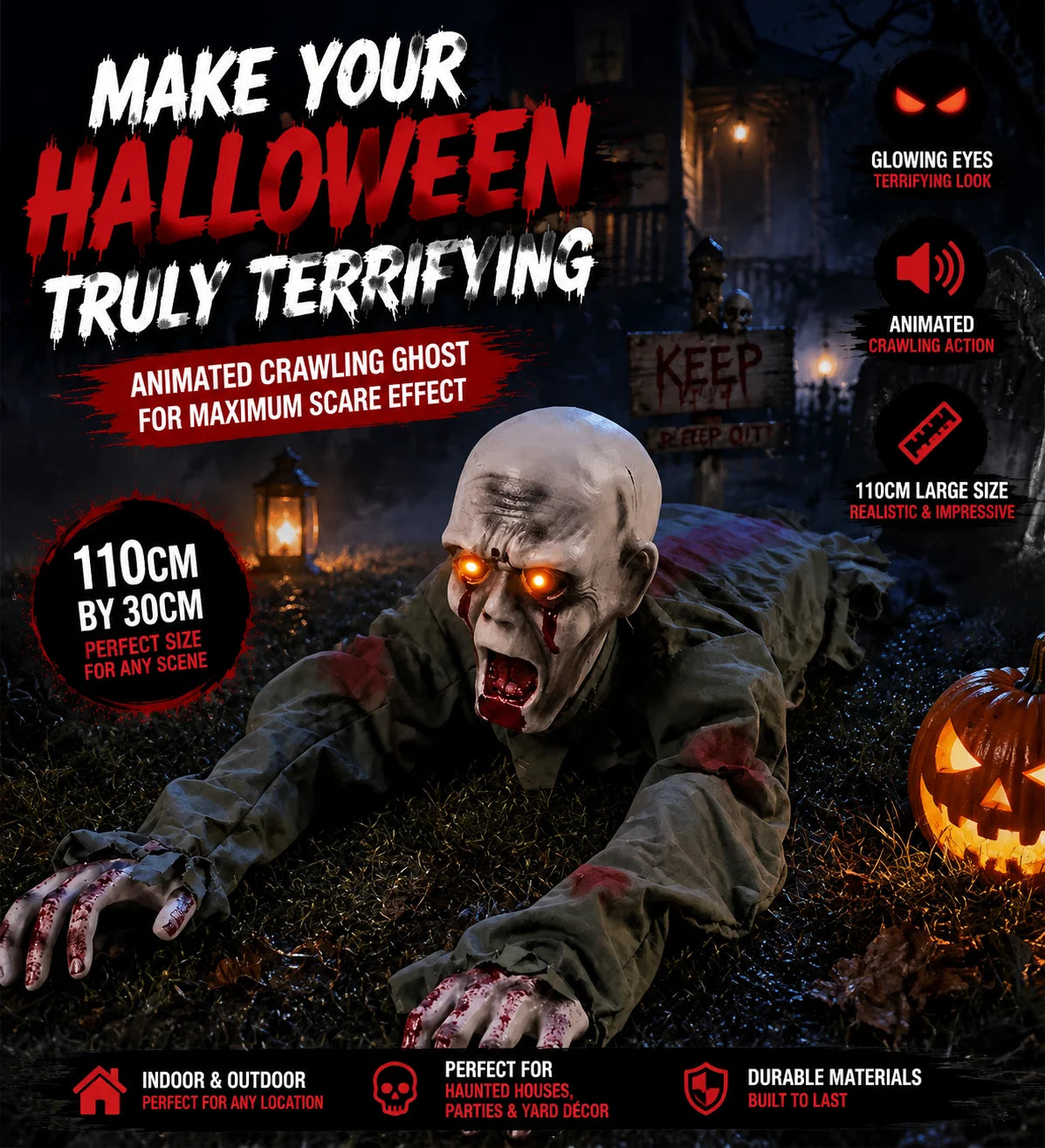 HauntGlow – Realistic Crawling Ghost Outdoor Decoration