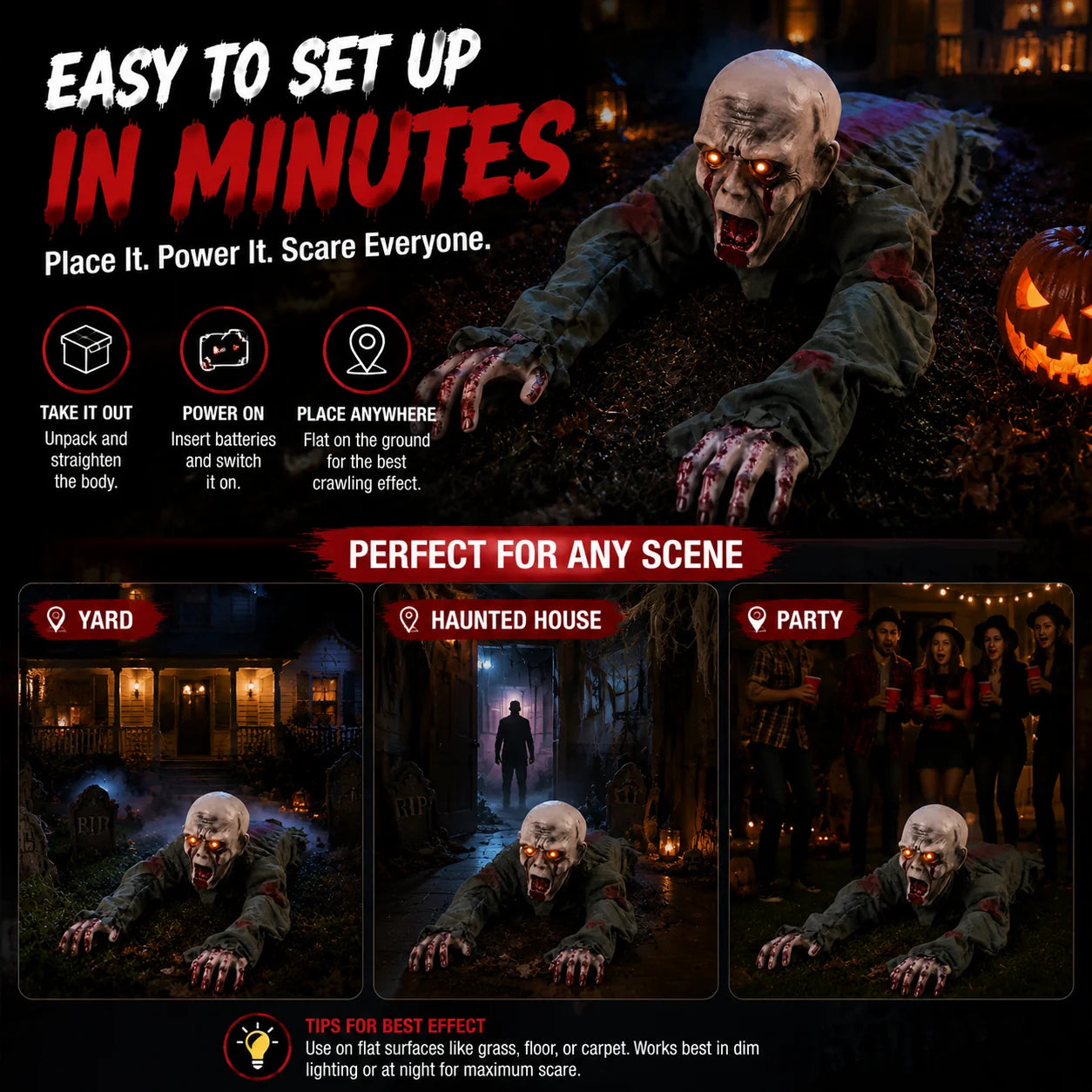HauntGlow – Realistic Crawling Ghost Outdoor Decoration