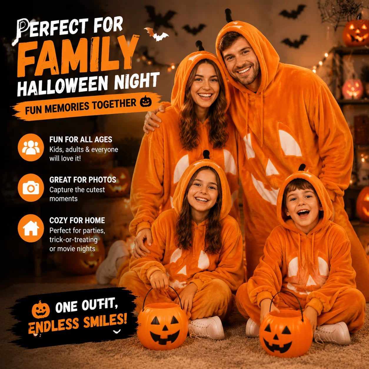 CozyPumpkin – Halloween Plush Onesie