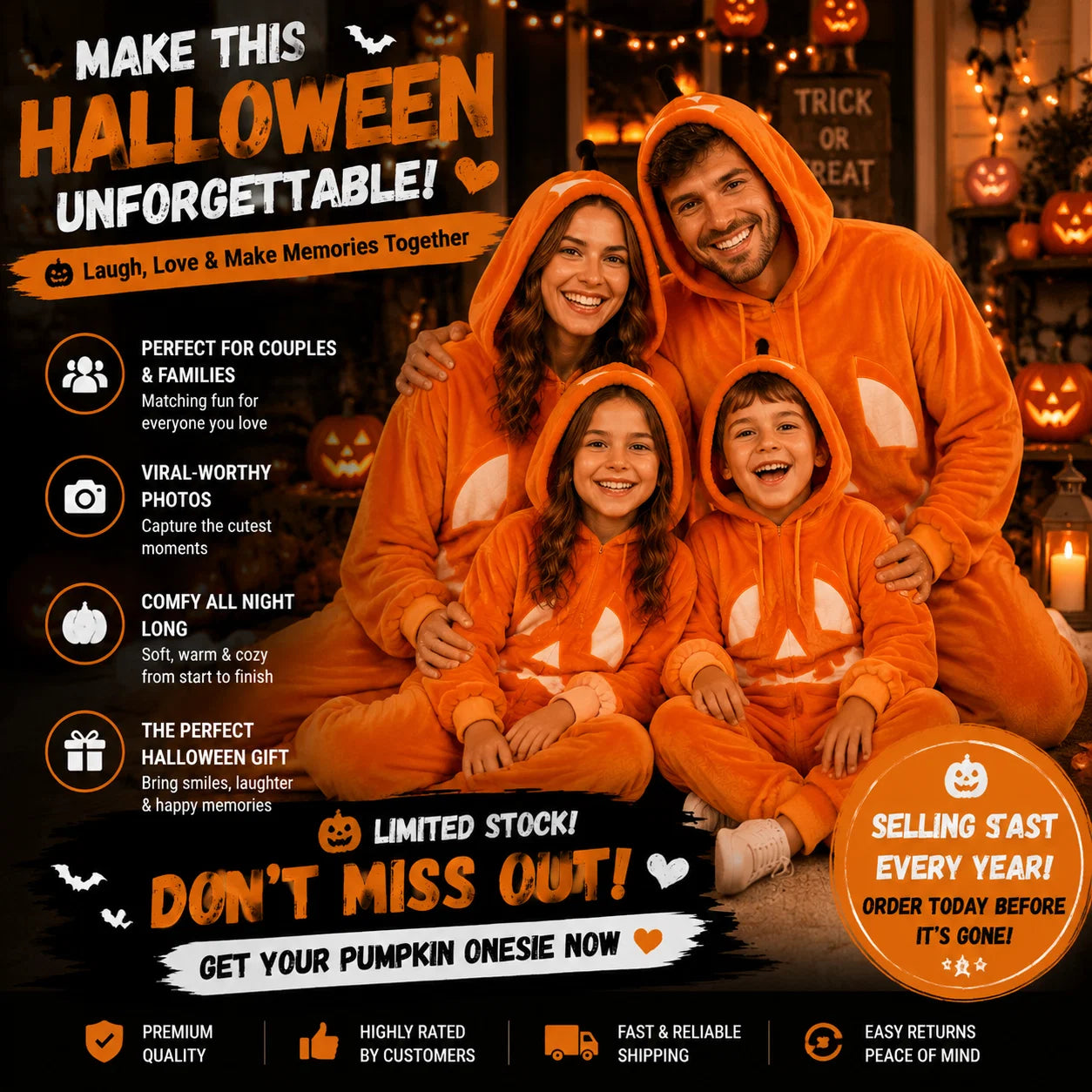 CozyPumpkin – Halloween Plush Onesie