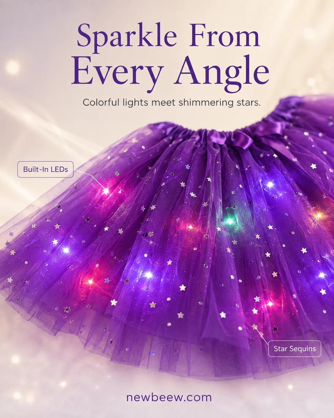 GlowTwirl – Light-Up Star Mesh Princess Tutu