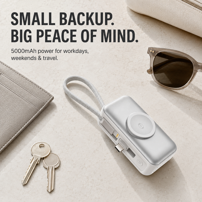 PowerPocket – Compact 5000mAh Travel Power Bank