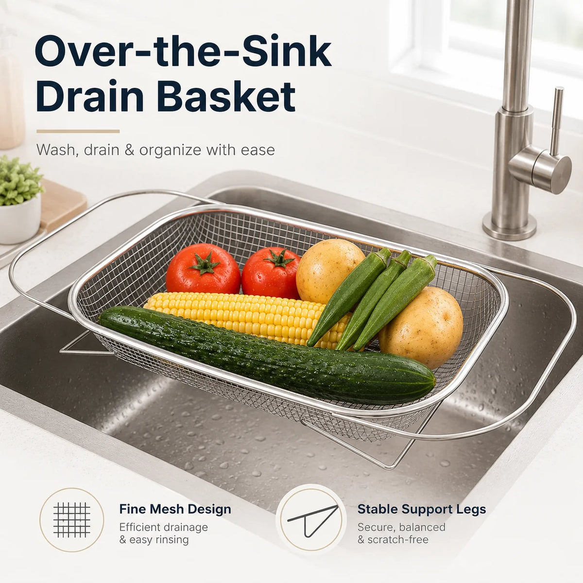 SinkMate – Expandable Over-the-Sink Strainer Basket