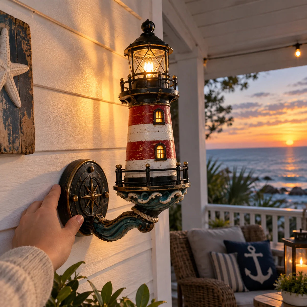 HarborLume – Vintage Coastal Lighthouse Wall Light