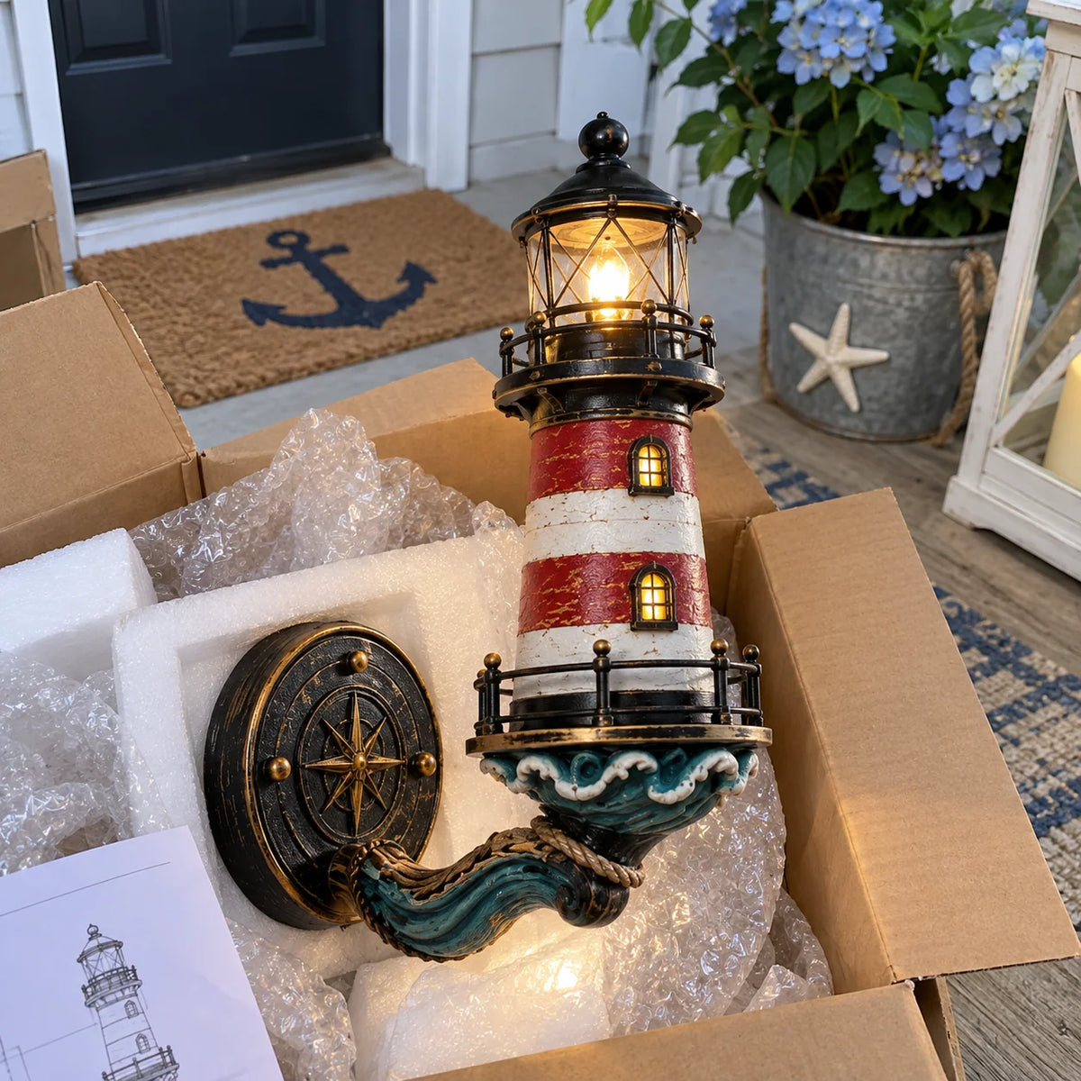 HarborLume – Vintage Coastal Lighthouse Wall Light