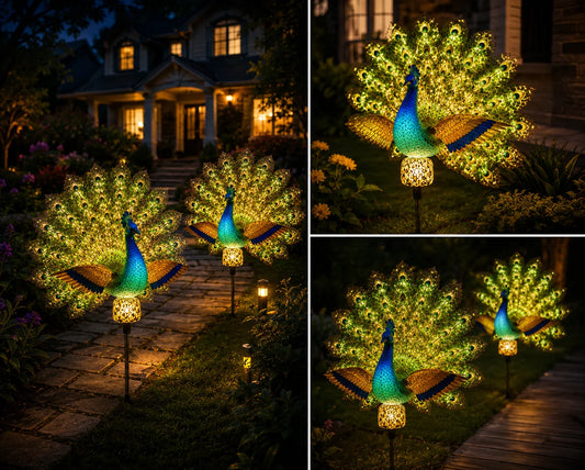 GlowTail – Solar Peacock Light Sculpture