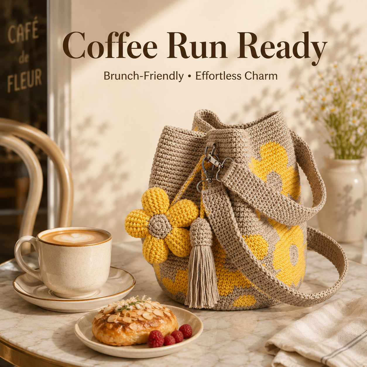 BloomStitch - Handmade Crochet Flower Tote Bag