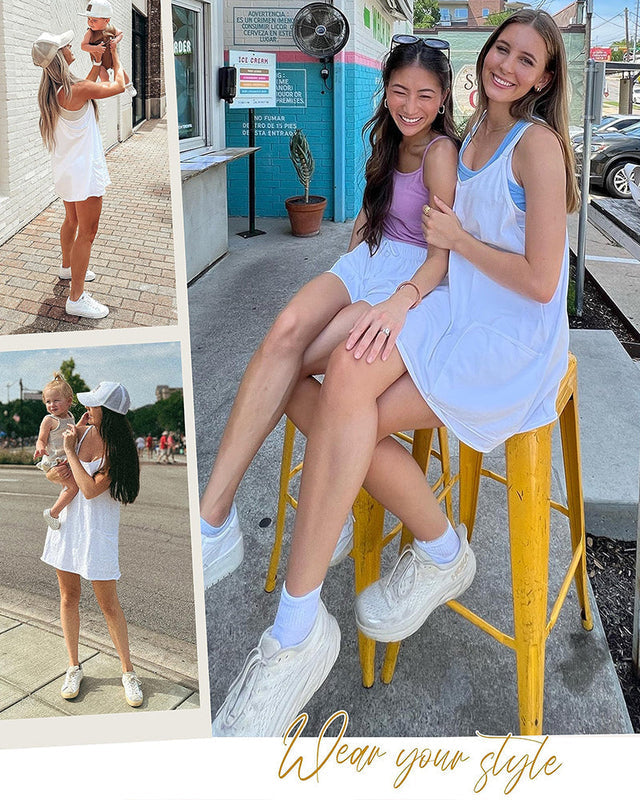 SoléaMove – Casual Built-In Shorts Sleeveless Mini Dress