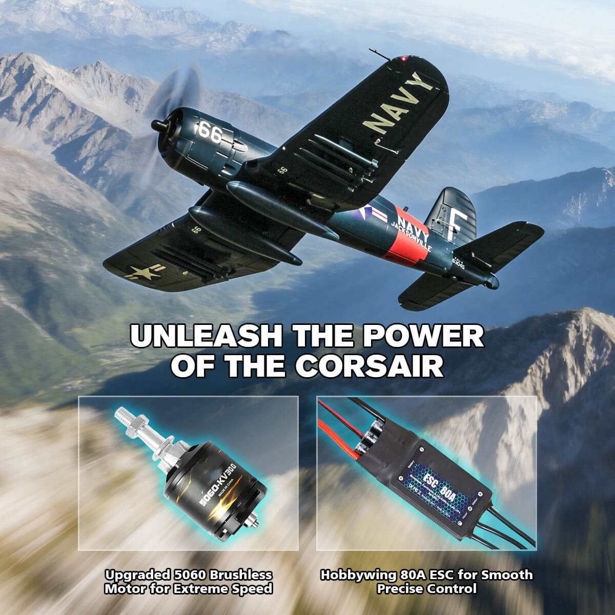 ✨Summer Refreshing Sale ⚡Large-Scale F4U Corsair RC Airplane with Brushless Power