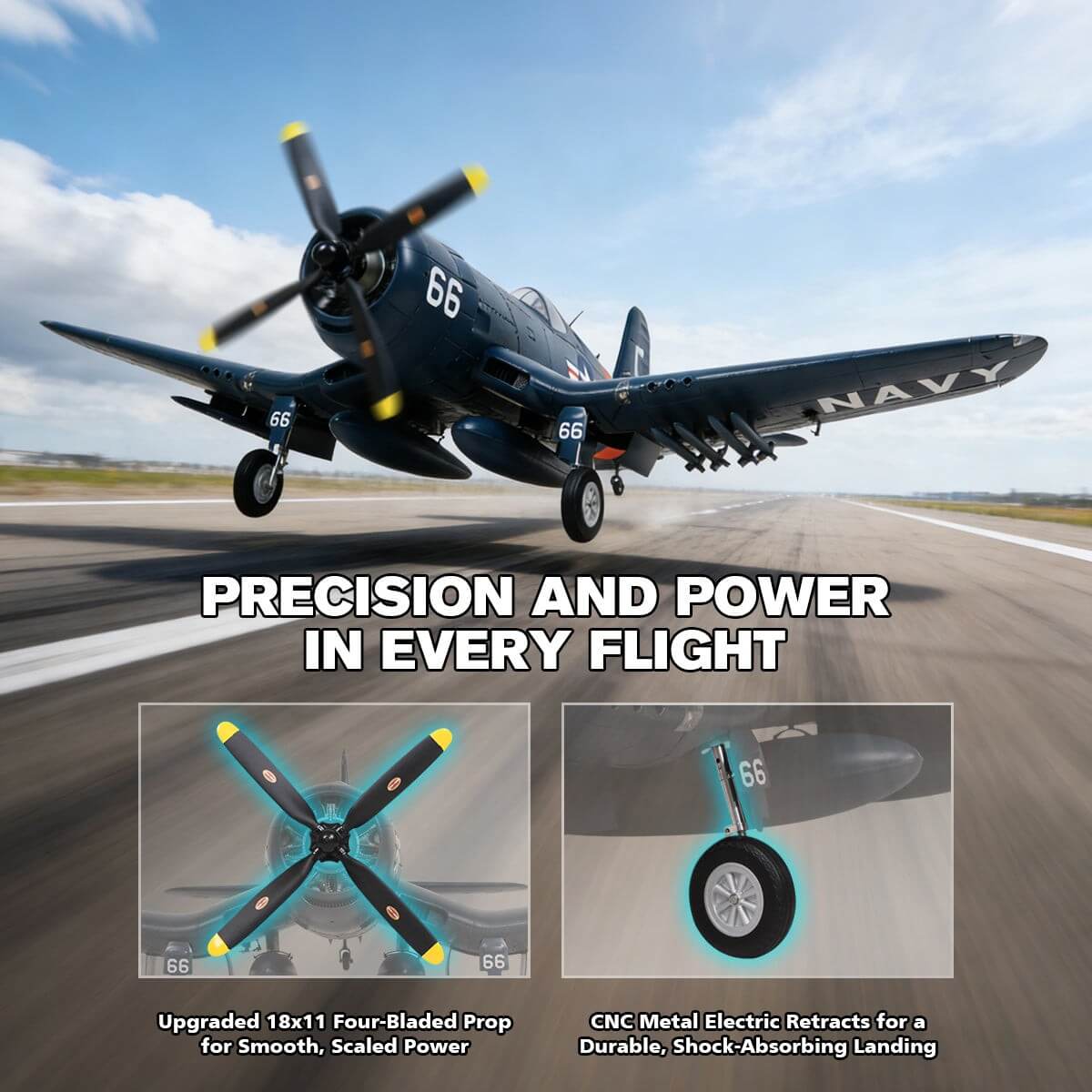 ✨Summer Refreshing Sale ⚡Large-Scale F4U Corsair RC Airplane with Brushless Power