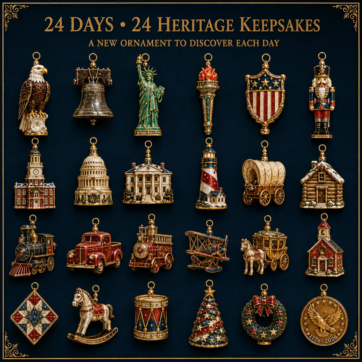 LibertyHeirloom – America 250th Anniversary Ornament Set