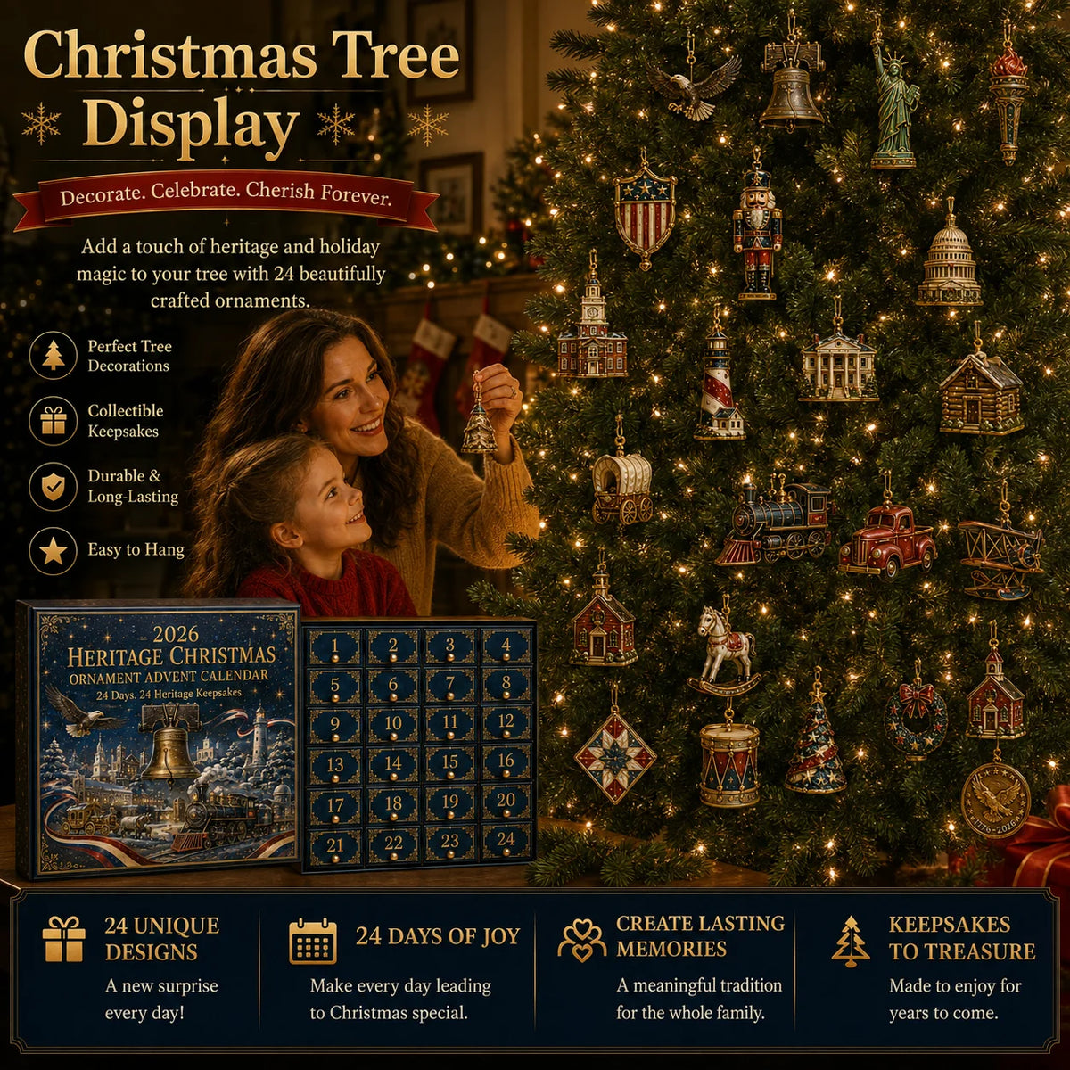 LibertyHeirloom – America 250th Anniversary Ornament Set