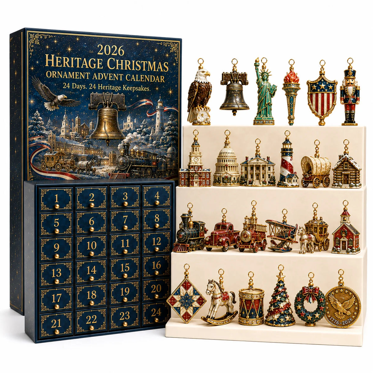 LibertyHeirloom – America 250th Anniversary Ornament Set