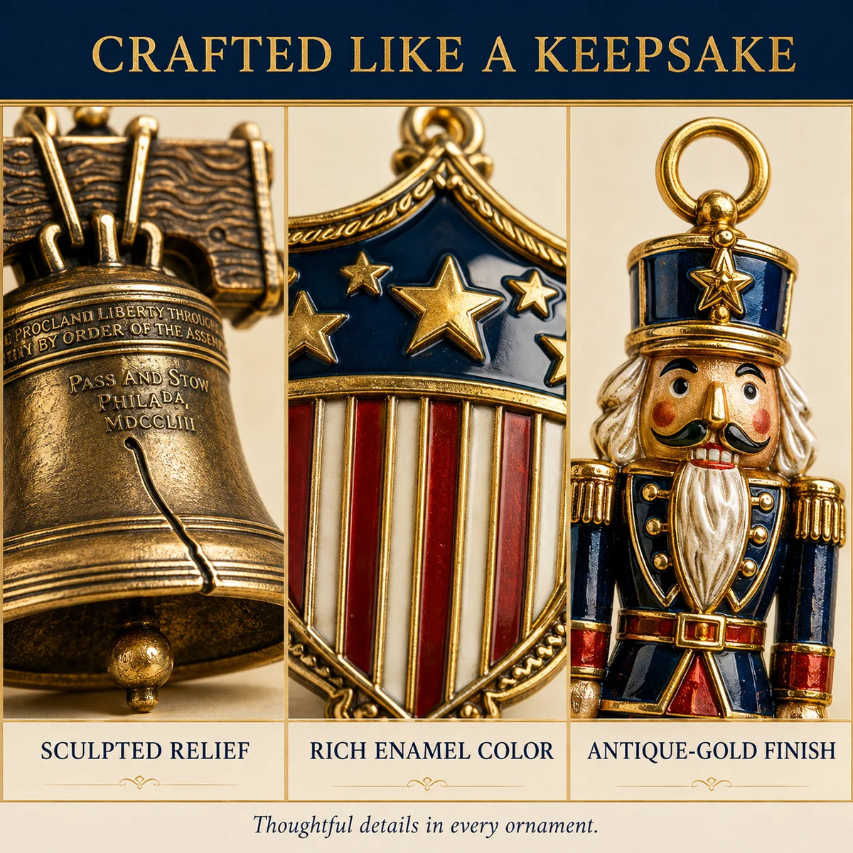 LibertyHeirloom – America 250th Anniversary Ornament Set