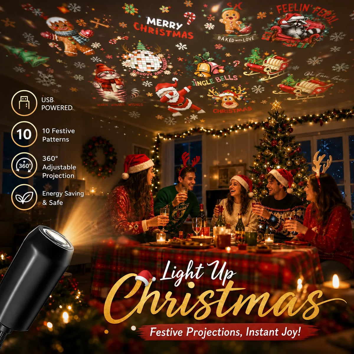 GlowMerry – HD Christmas Scene Projector