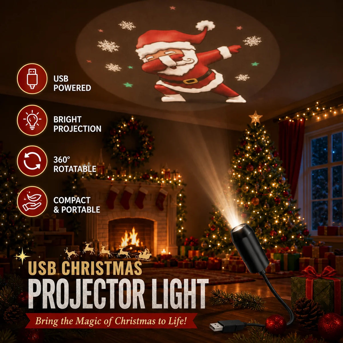 GlowMerry – HD Christmas Scene Projector