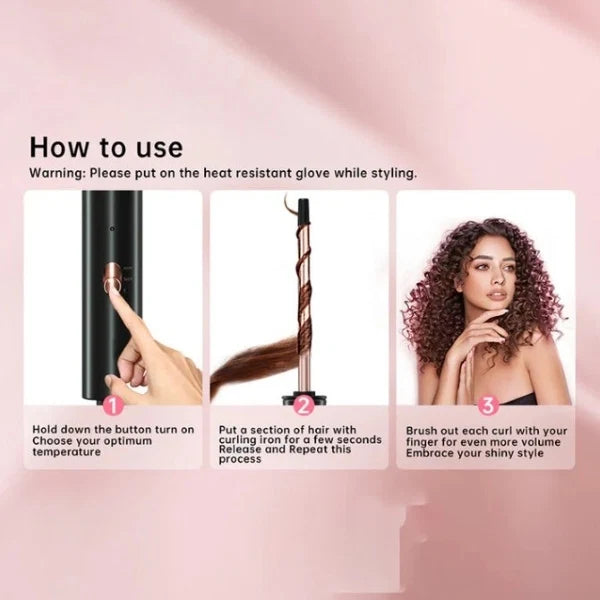 SpiralGlow – Ultra-Slim Curling Wand