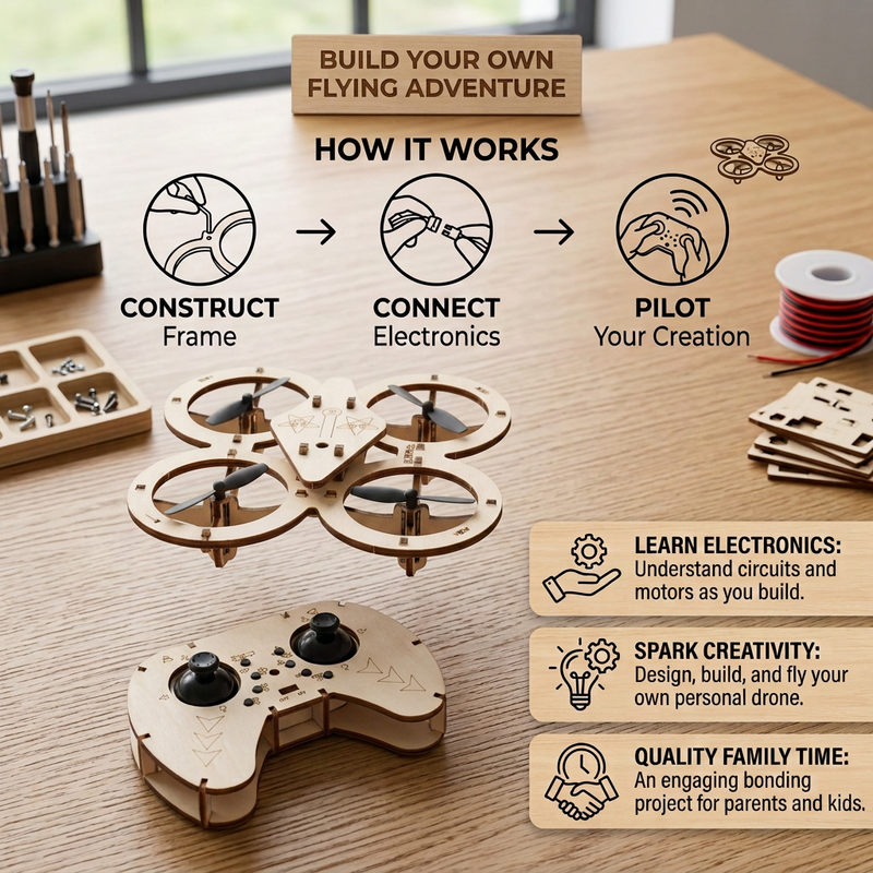 FlightCraft – Wooden RC Quadcopter DIY Kit