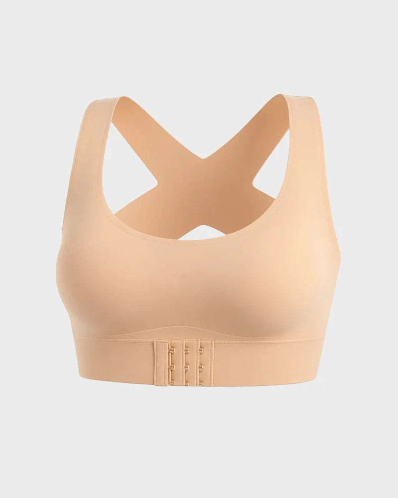 PostureEase – Front Closure Cross-Back Support Bra