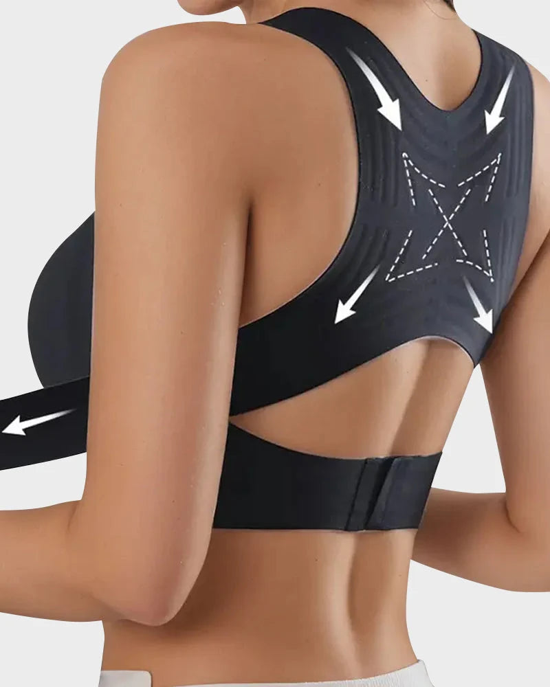 PostureEase – Front Closure Cross-Back Support Bra