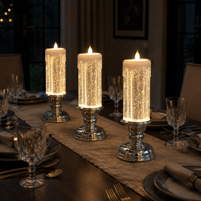 GlowMuse – Glittering Golden LED Decorative Candle