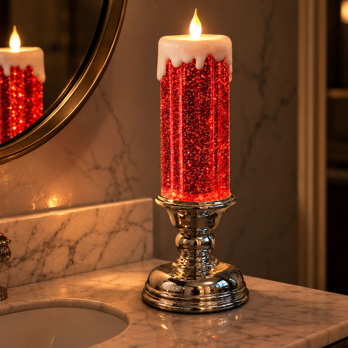 GlowMuse – Glittering Golden LED Decorative Candle