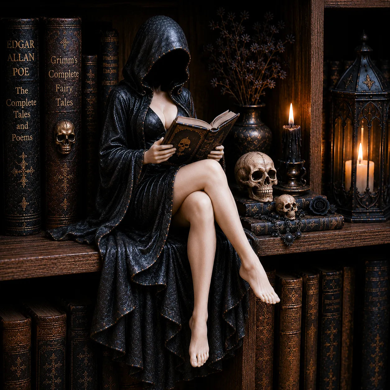 GrimVerse – Dark Academia Bookshelf Ornament