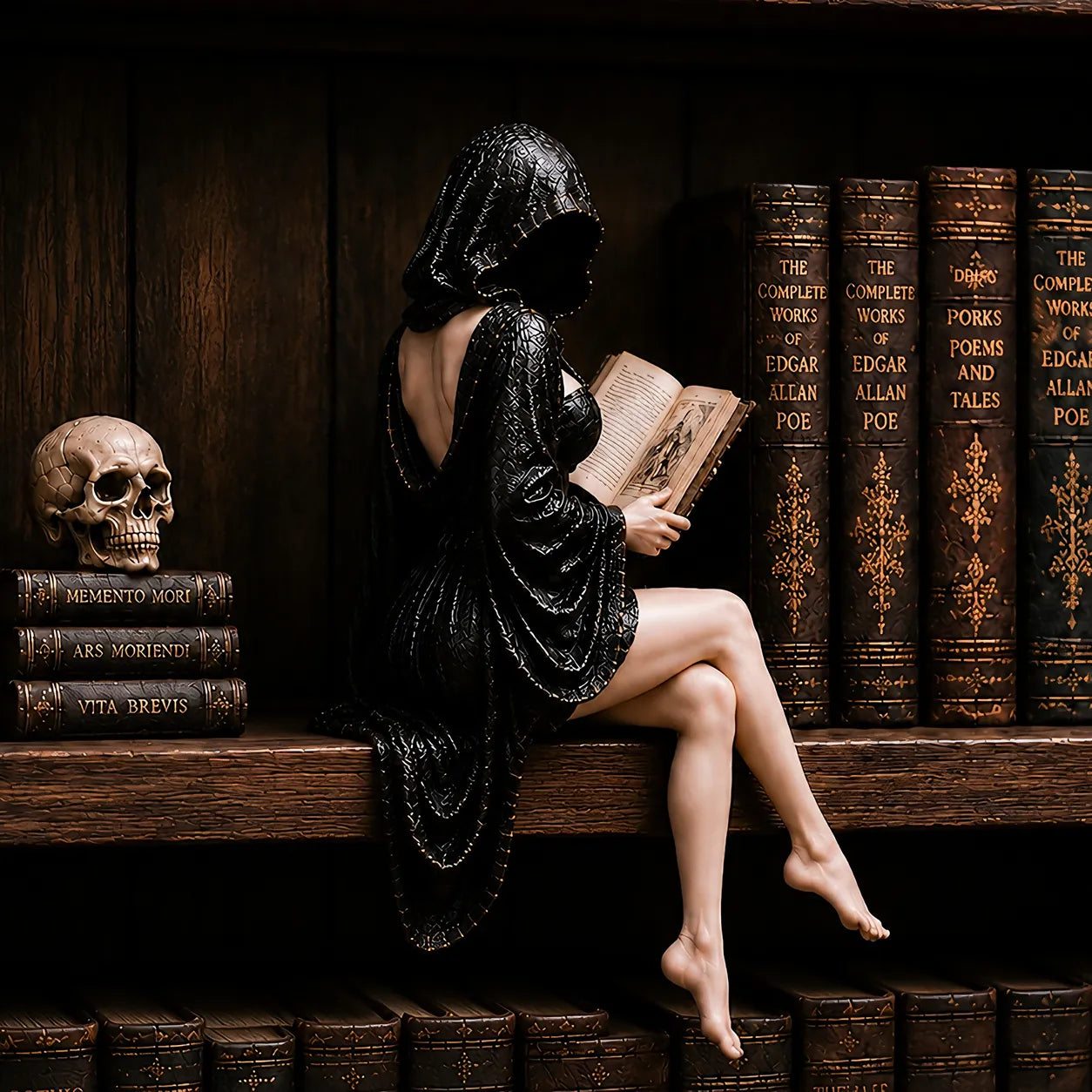 GrimVerse – Dark Academia Bookshelf Ornament